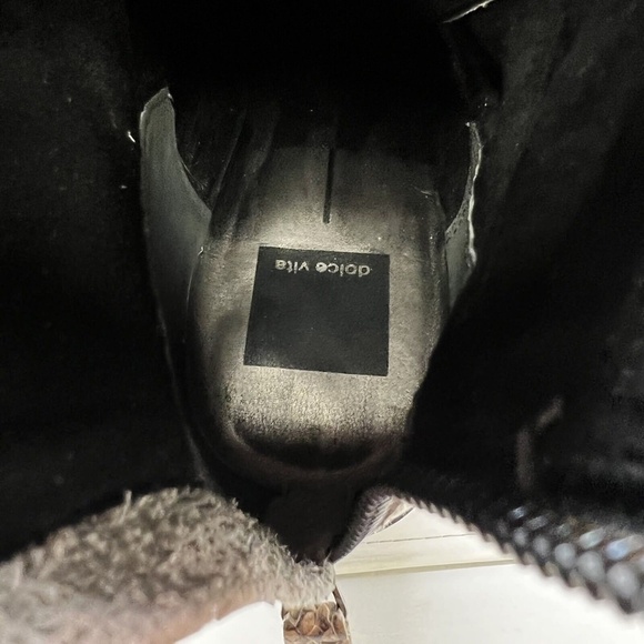 Dolce Vita Womens Back Zip Snake Print Heels Boots Booties Leather Size 8.5 - Picture 8 of 12